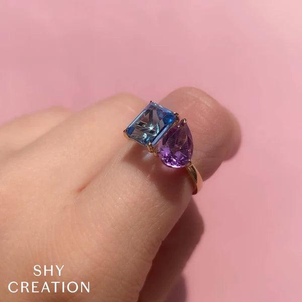 Amethyst Blue Topaz Ring