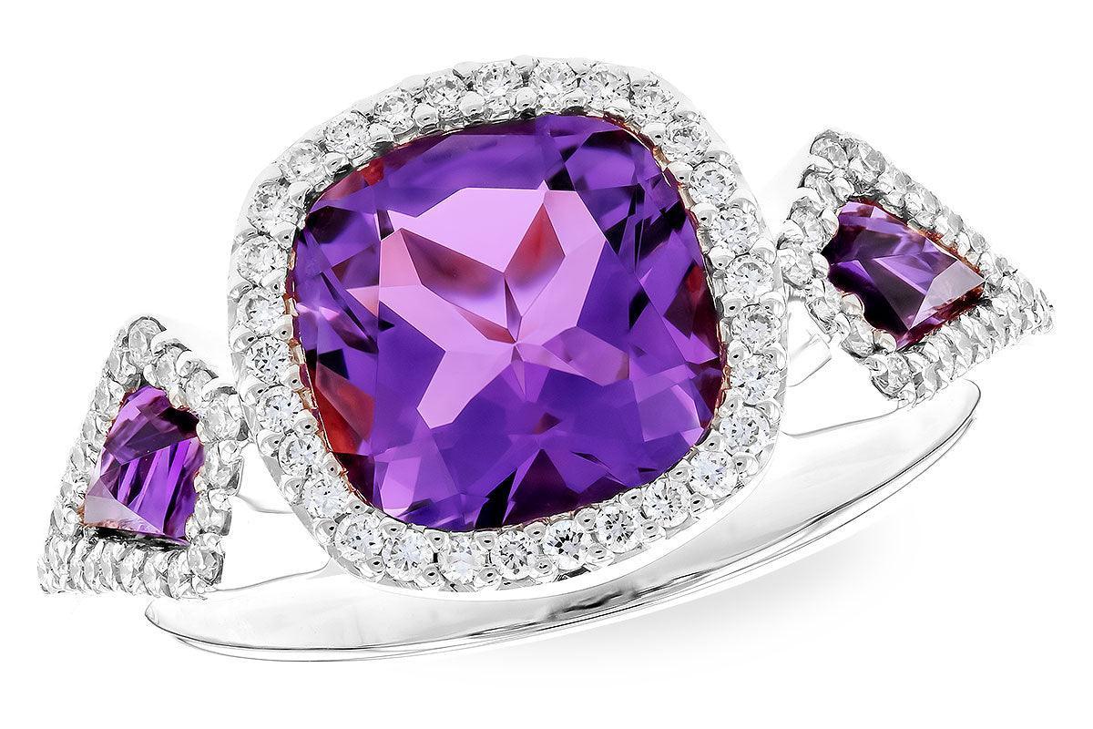 Amethyst Diamond Ring