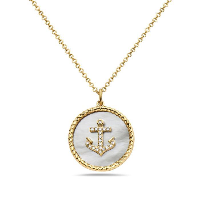 Anchor Mother of Pearl Necklace