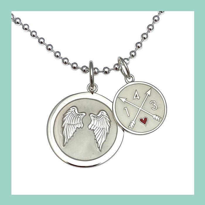Angel Wings Fly Silver Pendant- Blue