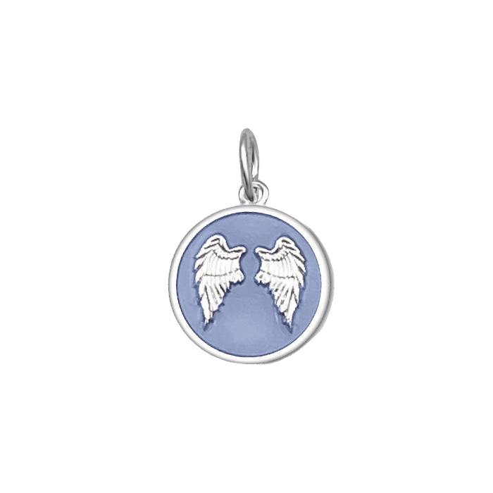 Angel Wings Fly Silver Pendant- Blue