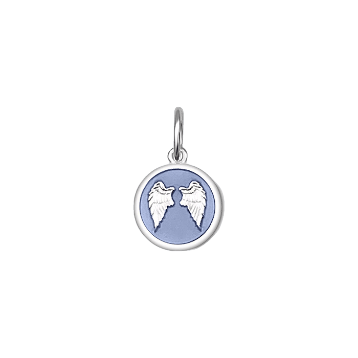 Angel Wings Fly Silver Pendant- Blue