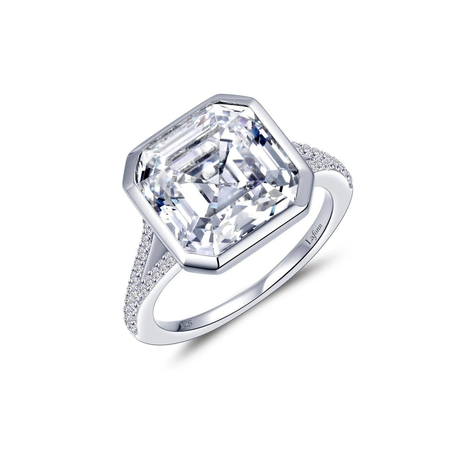 Asscher Cut Split Shank Pave Ring