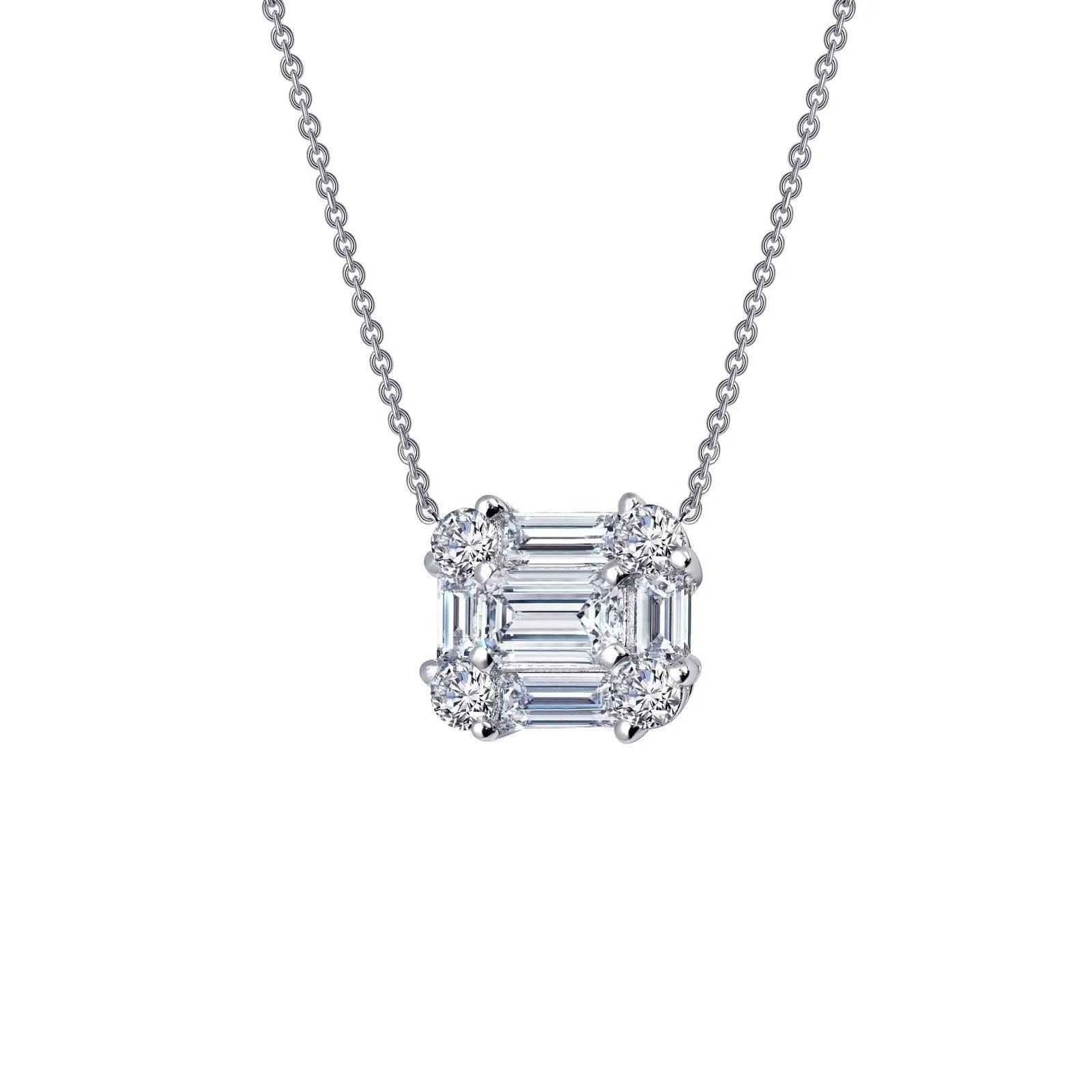 Baguette Halo Necklace