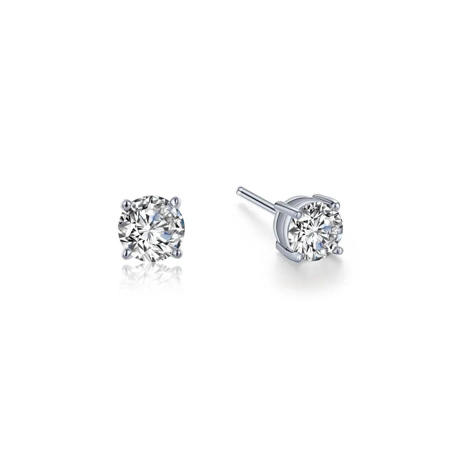 Basket-Set Solitaire Stud Earrings - Water Street Jewelers