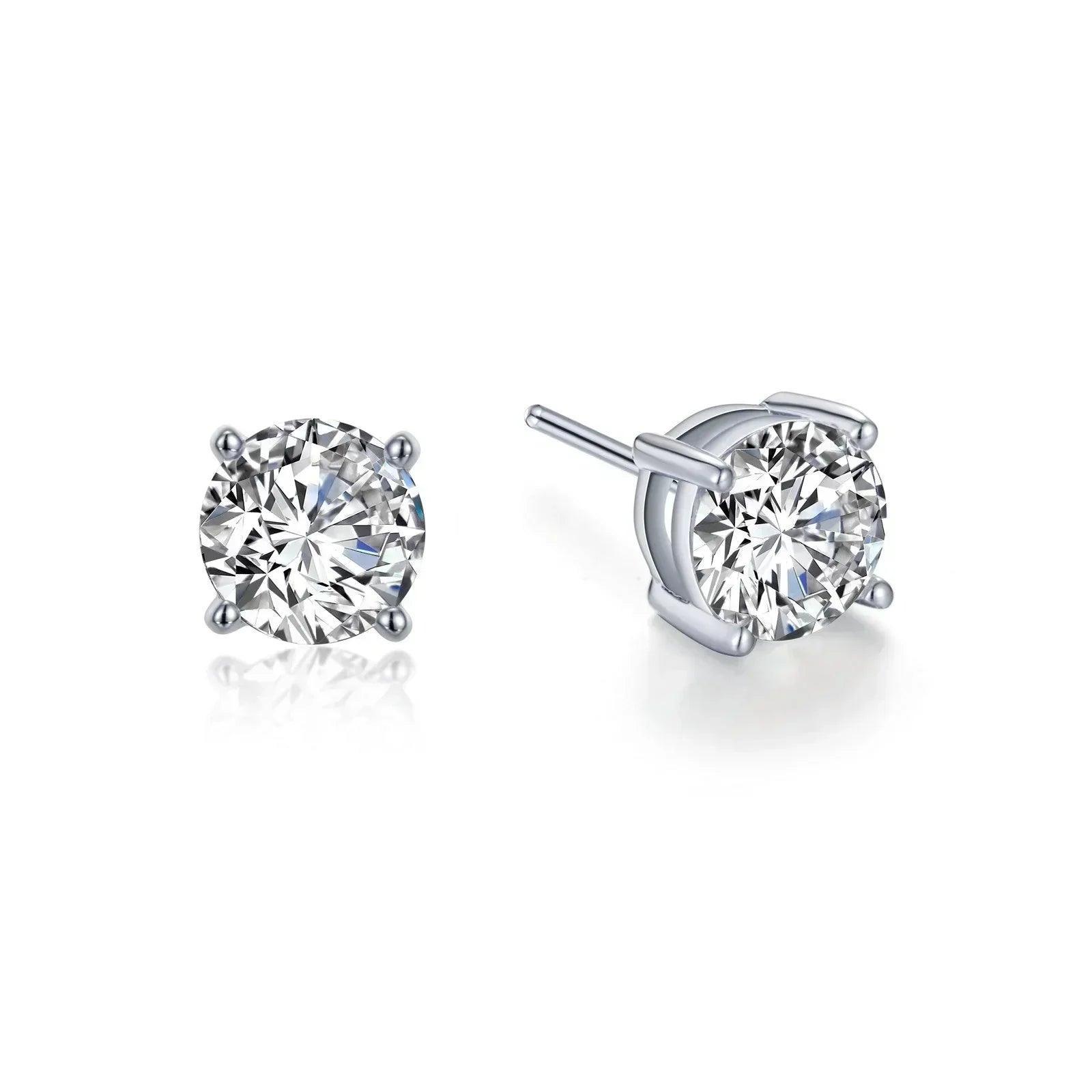 Basket-Set Solitaire Stud Earrings - Water Street Jewelers
