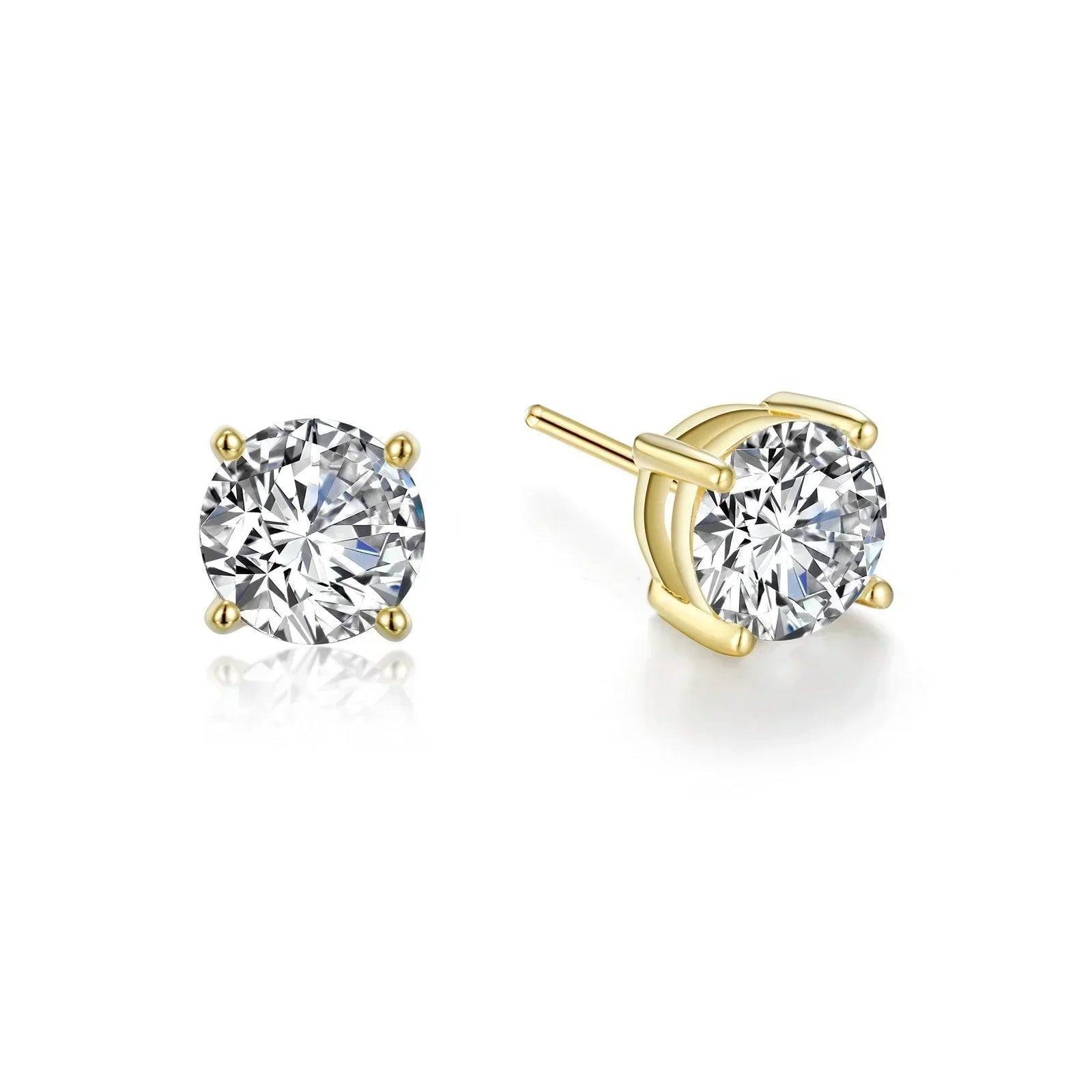 Basket-Set Solitaire Stud Earrings - Water Street Jewelers