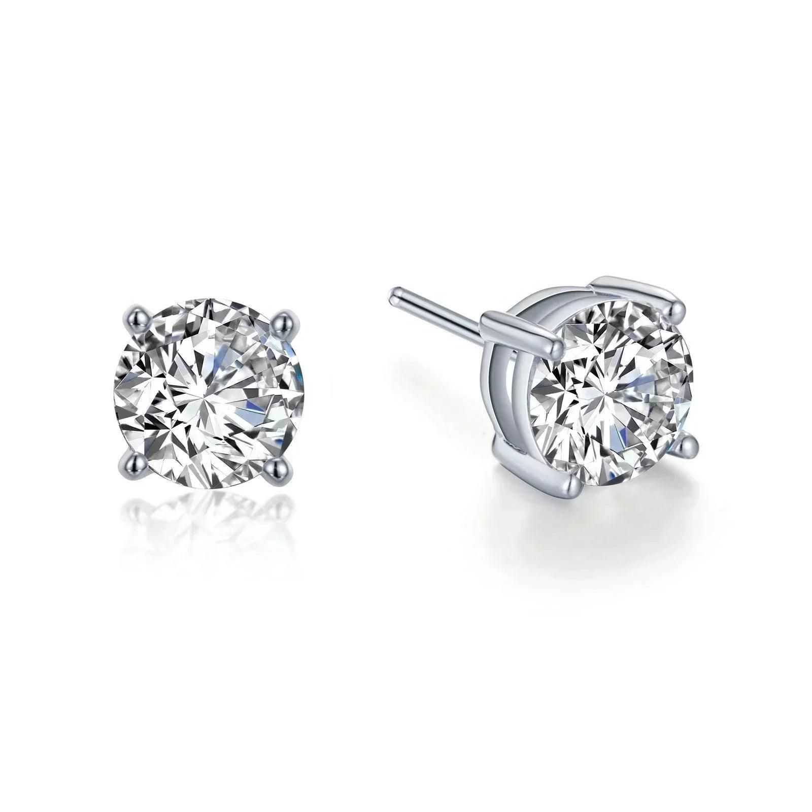 Basket-Set Solitaire Stud Earrings - Water Street Jewelers