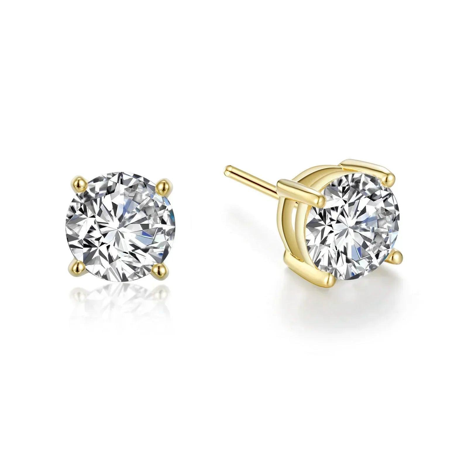 Basket-Set Solitaire Stud Earrings - Water Street Jewelers