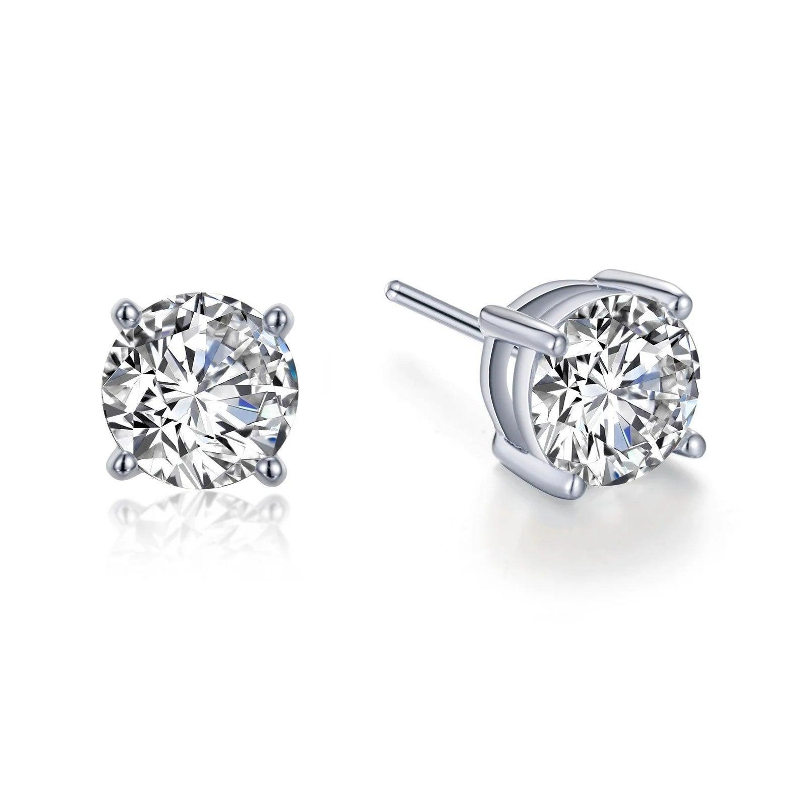 Basket-Set Solitaire Stud Earrings