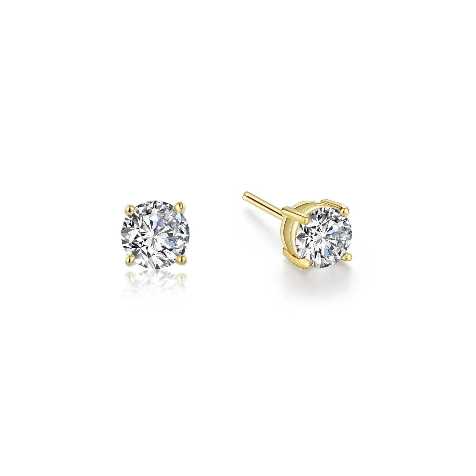 Basket-Set Solitaire Stud Earrings - Water Street Jewelers