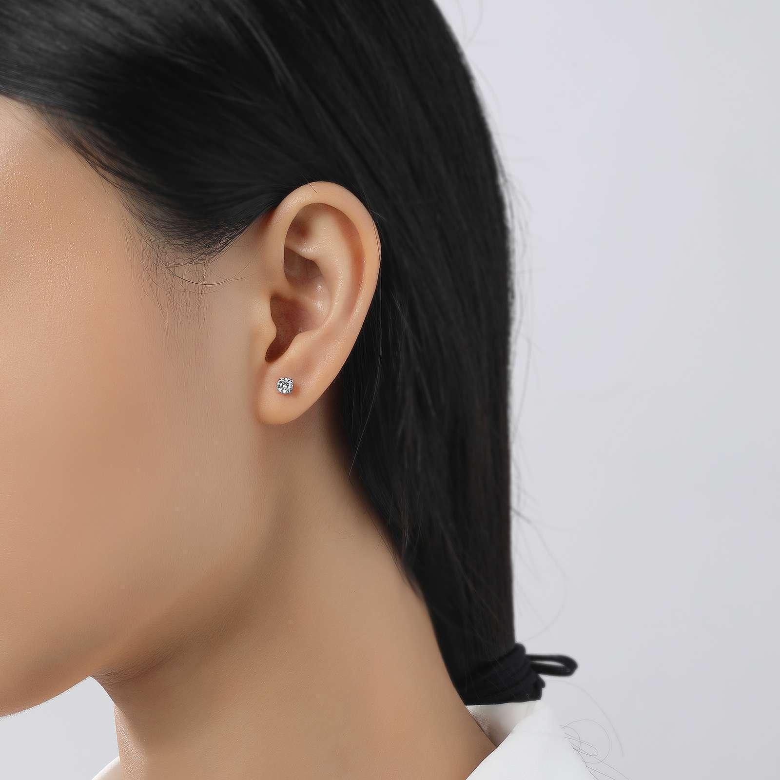 Basket-Set Solitaire Stud Earrings - Water Street Jewelers