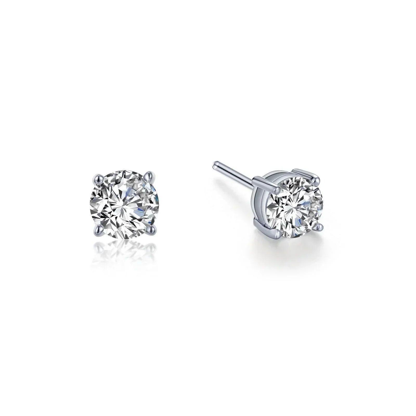 Basket-Set Solitaire Stud Earrings - Water Street Jewelers