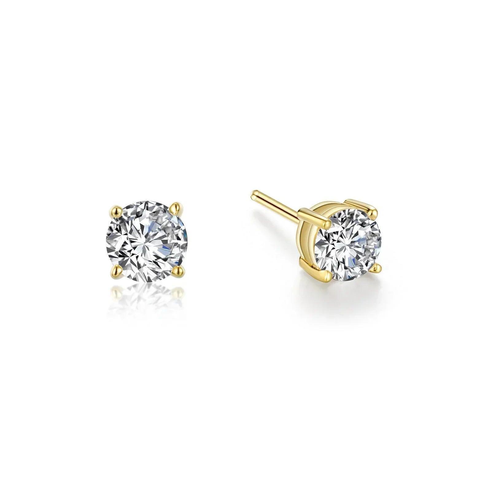 Basket-Set Solitaire Stud Earrings - Water Street Jewelers