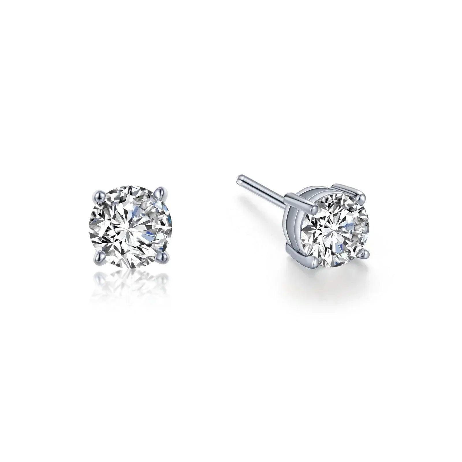 Basket-Set Solitaire Stud Earrings - Water Street Jewelers
