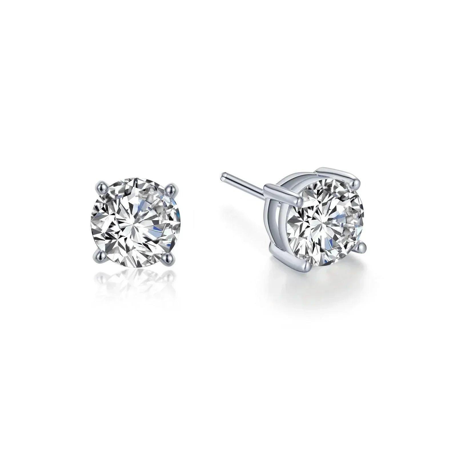Basket-Set Solitaire Stud Earrings - Water Street Jewelers