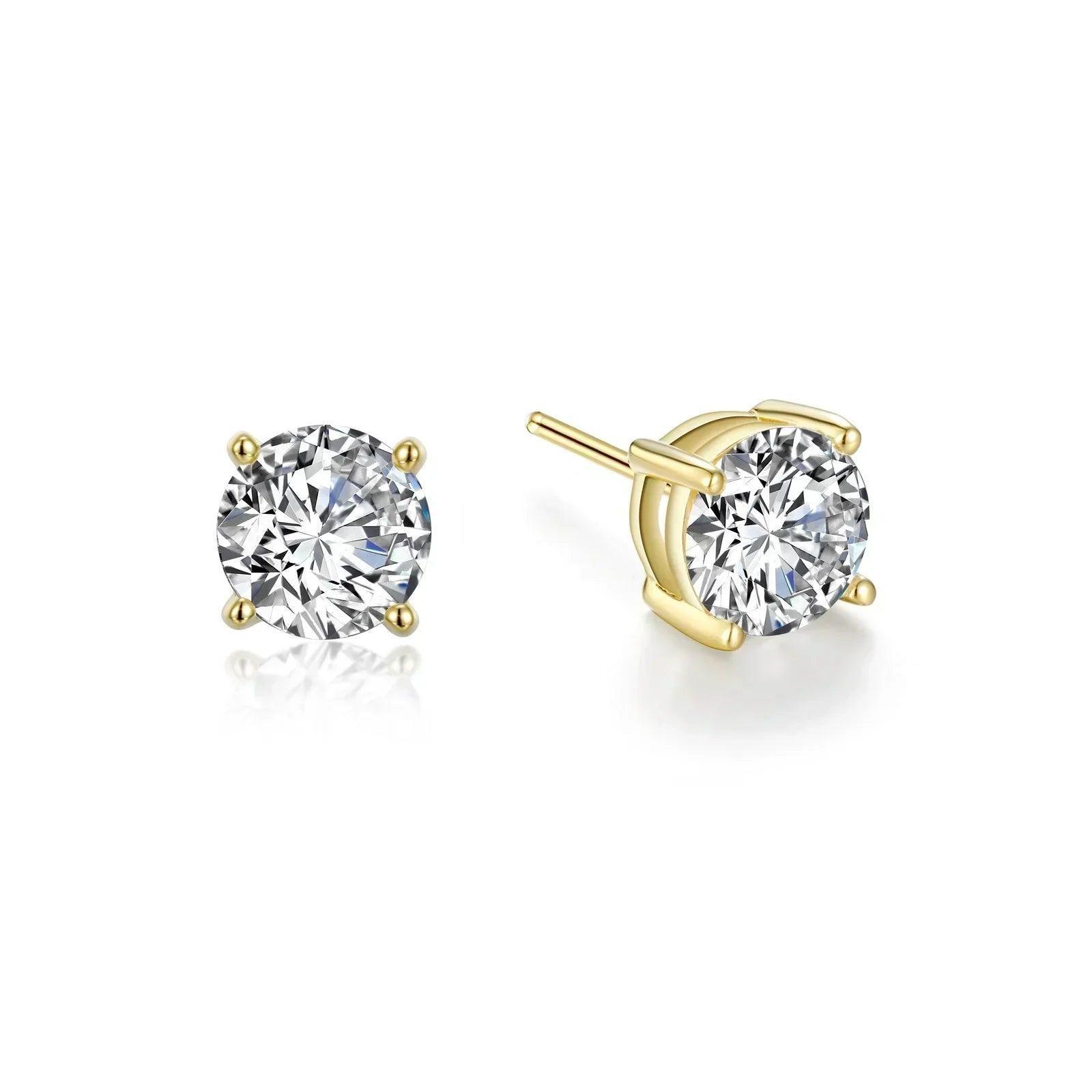 Basket-Set Solitaire Stud Earrings - Water Street Jewelers