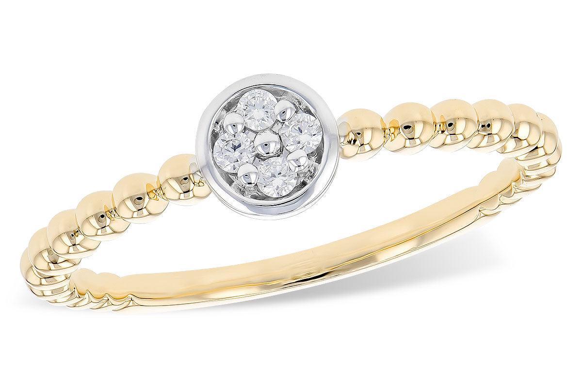 Beaded Band Diamond Ring