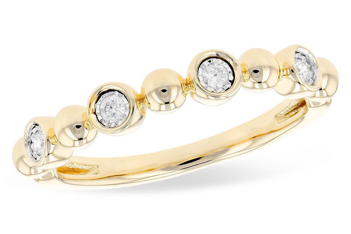 Beaded Diamond 14KT Gold Ring