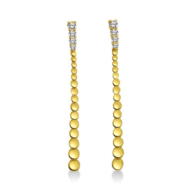 Beaded Diamond Drop Earrings