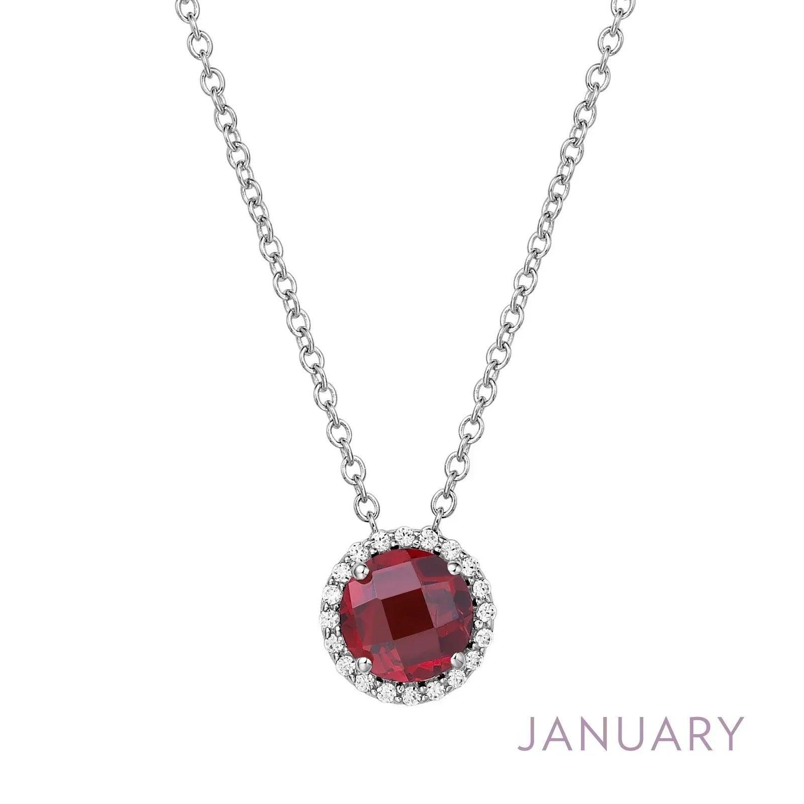Garnet & Simulated Diamond Necklace