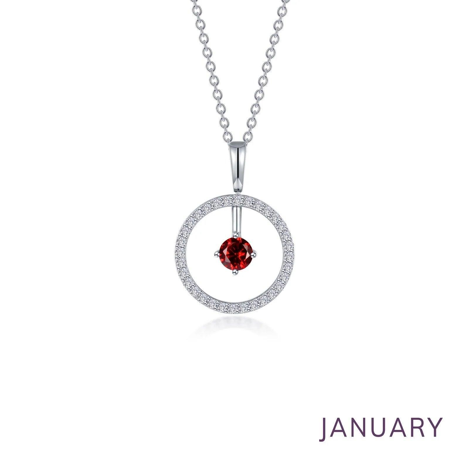 Birthstone Open Circle Necklace
