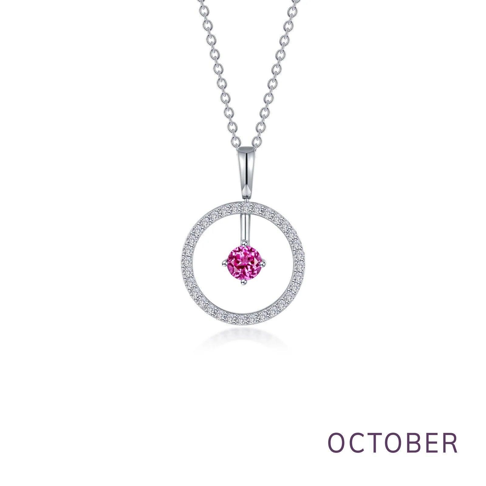 Birthstone Open Circle Necklace