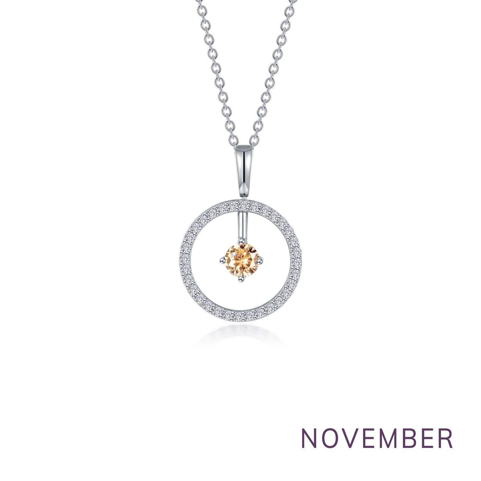 Birthstone Open Circle Necklace