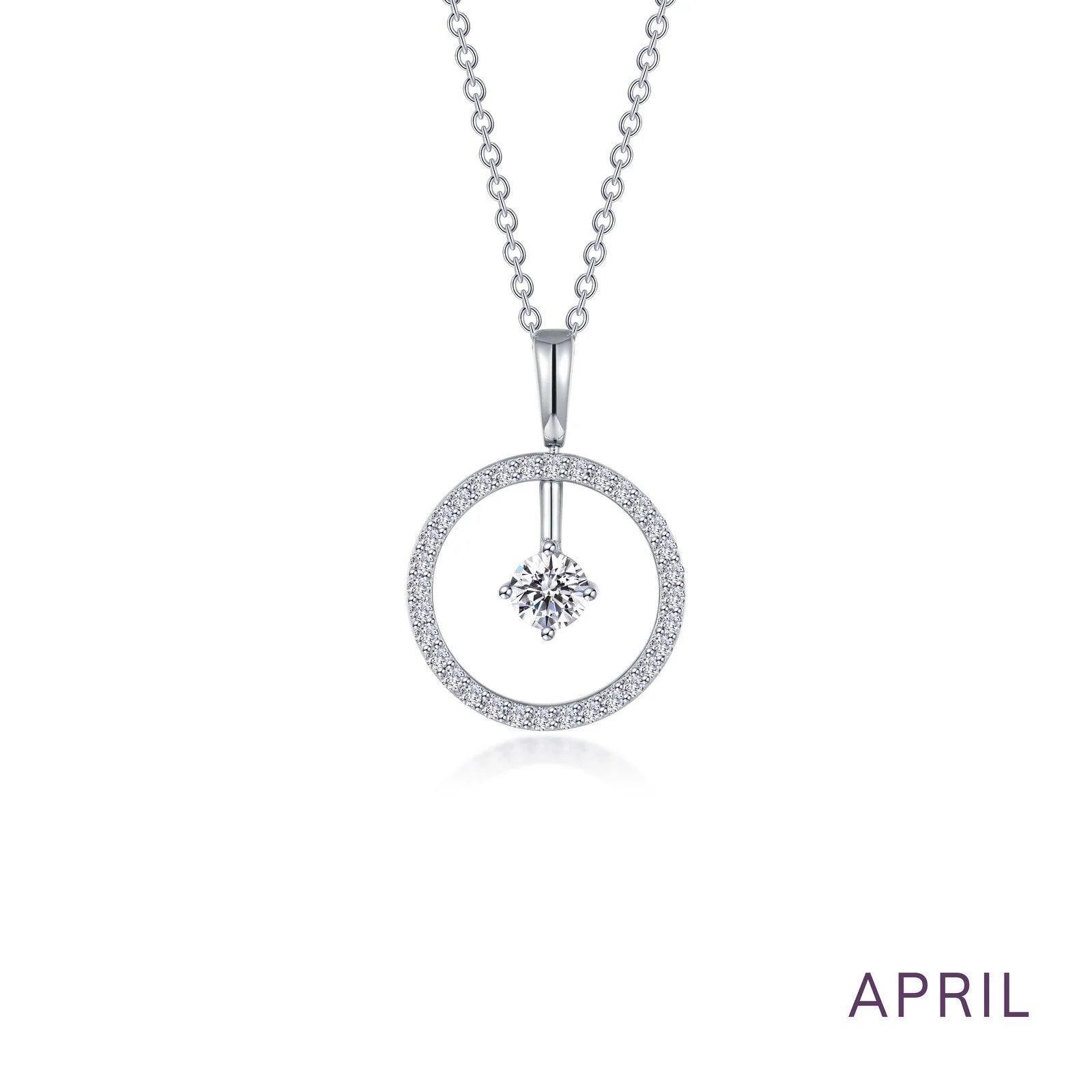 Birthstone Open Circle Necklace