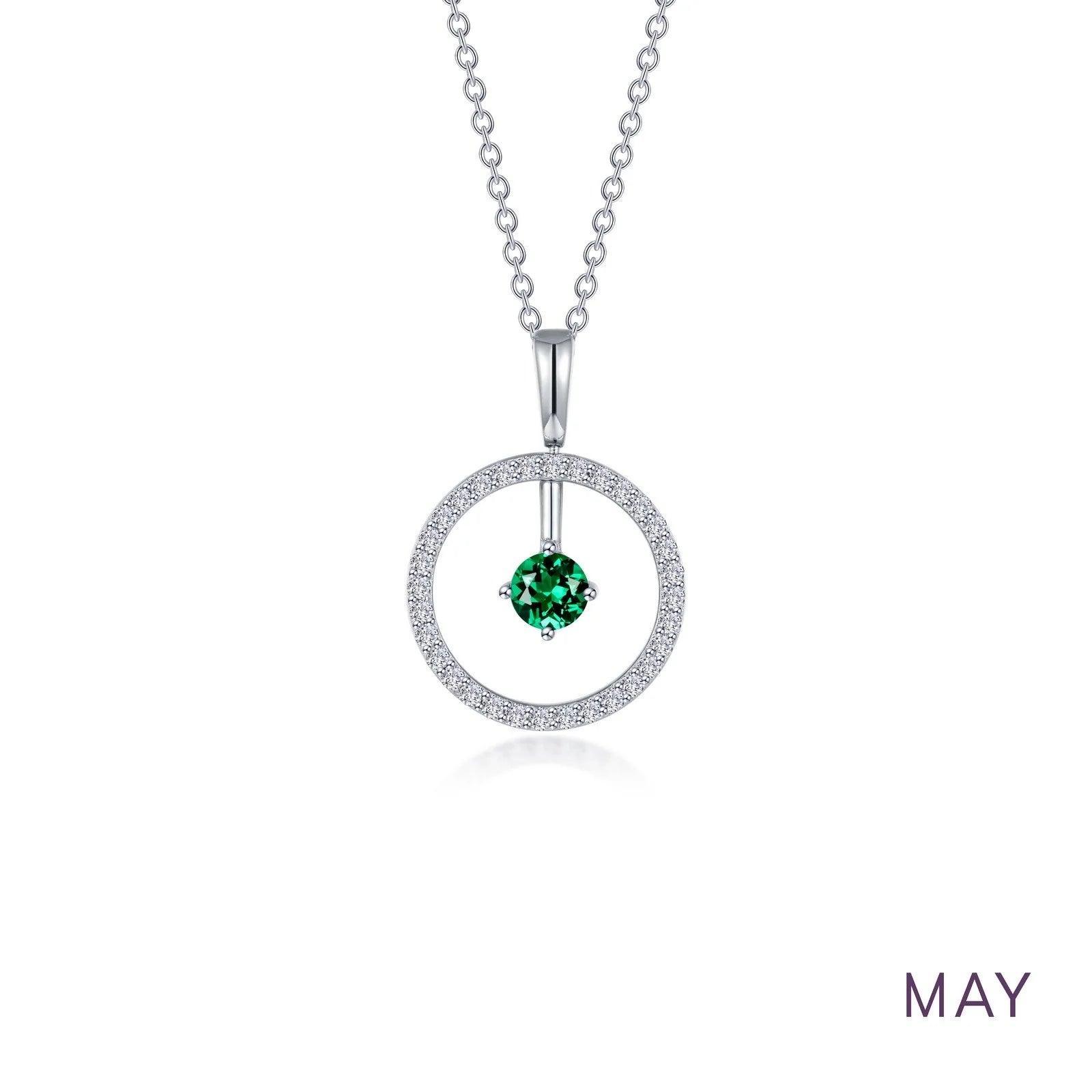 Birthstone Open Circle Necklace