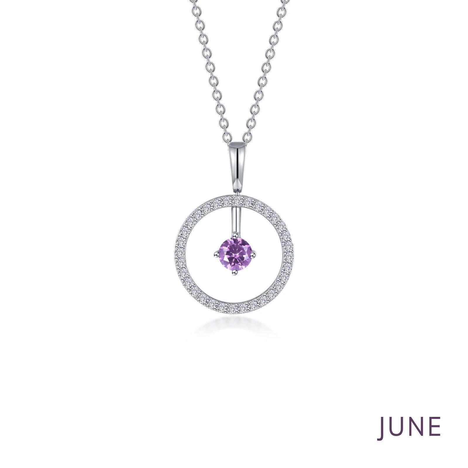 Birthstone Open Circle Necklace