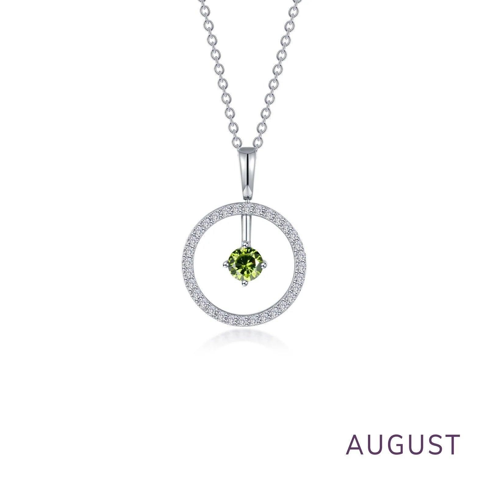 Birthstone Open Circle Necklace