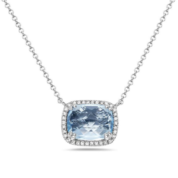 Blue Topaz & Diamond Necklace