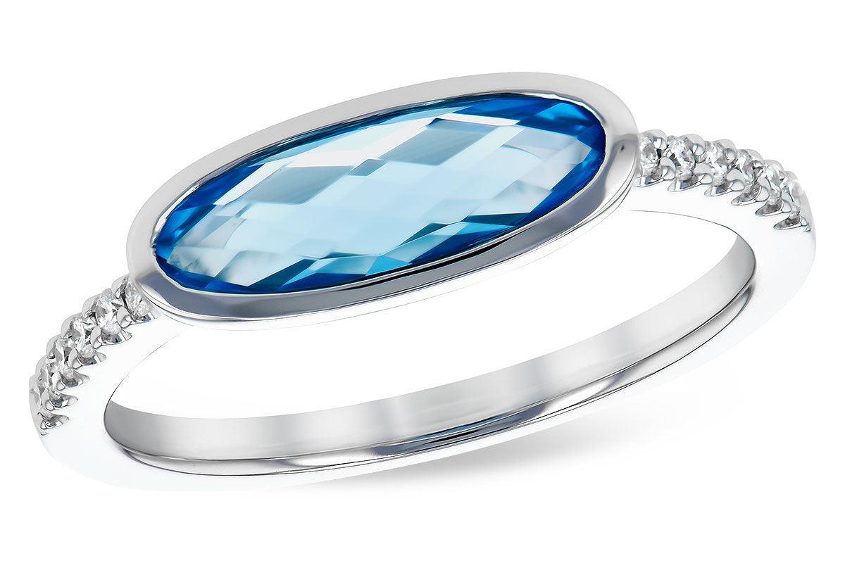 Blue Topaz & Diamond Ring