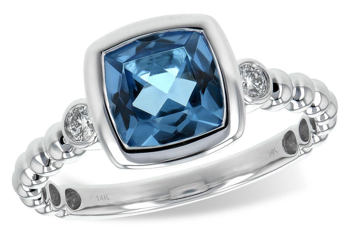 Blue Topaz & Diamond Ring