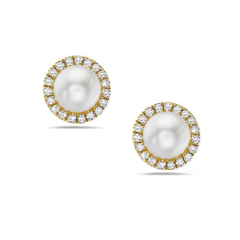 Diamond & Pearl Stud Earrings