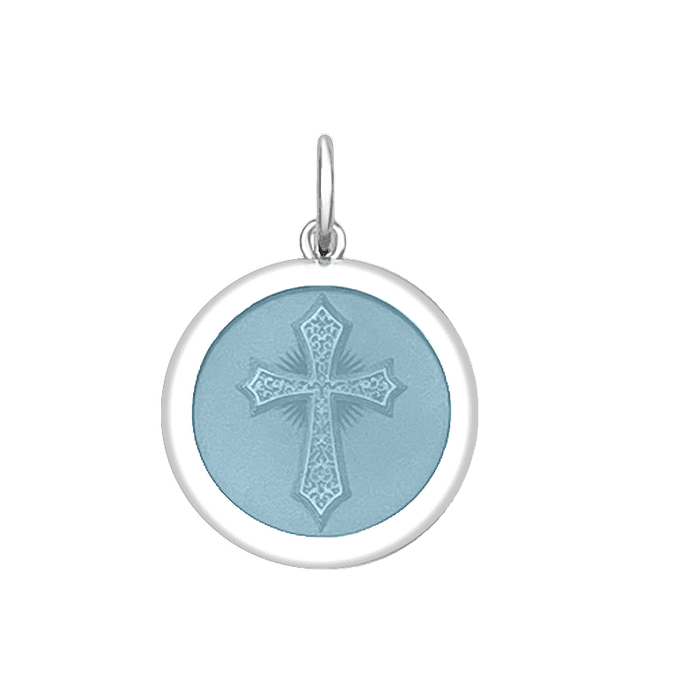 Cross Pendant- Pale Blue