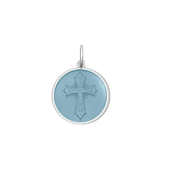 Cross Pendant- Pale Blue
