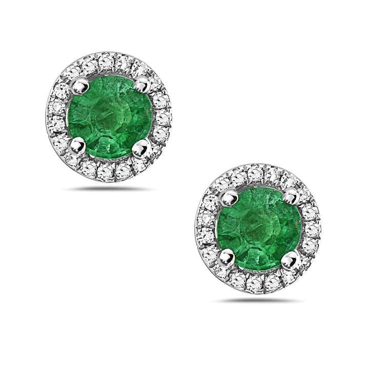 Diamond & Emerald Stud Earrings