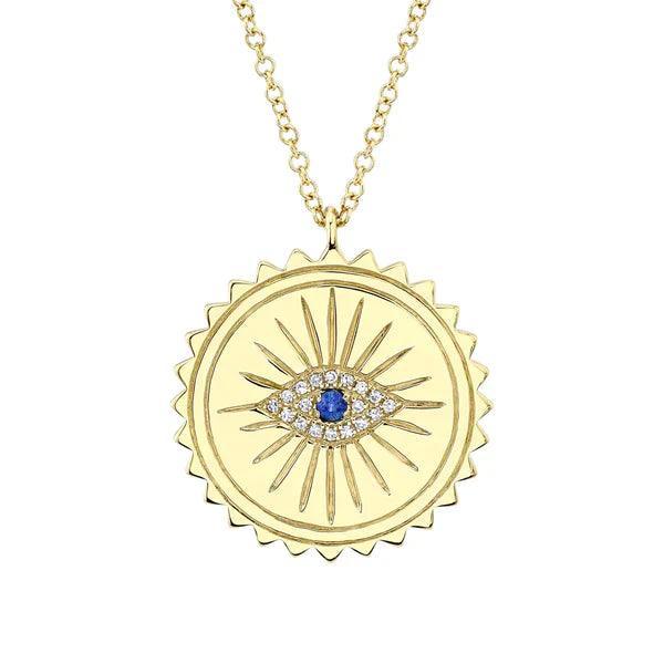Diamond and Sapphire Eye Necklace