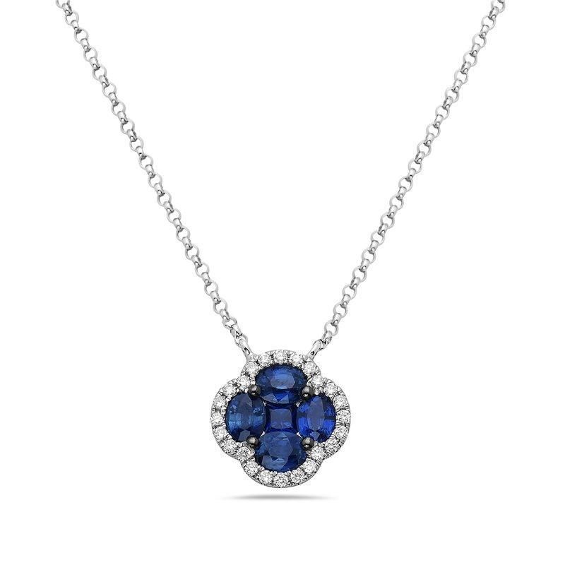 Diamond and Sapphire Floral Necklace
