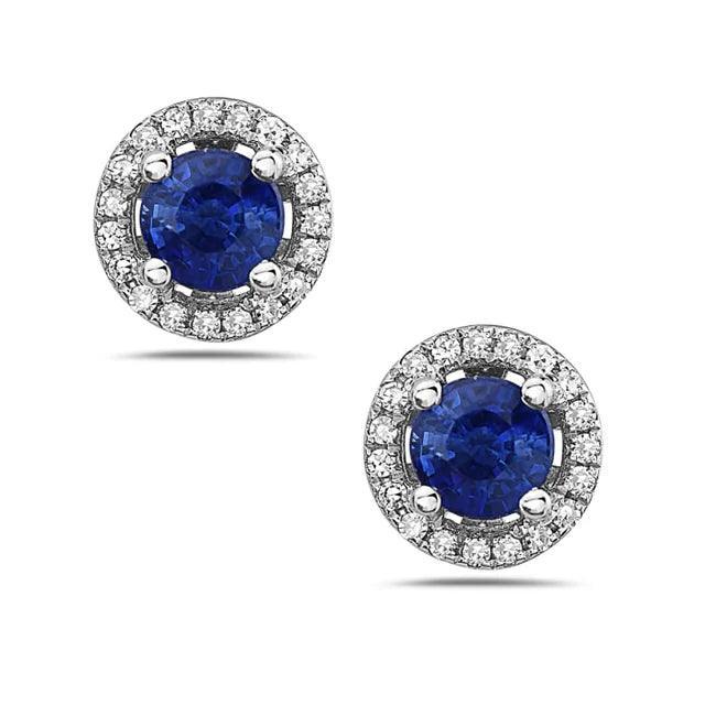 Diamond and Sapphire Stud Earrings