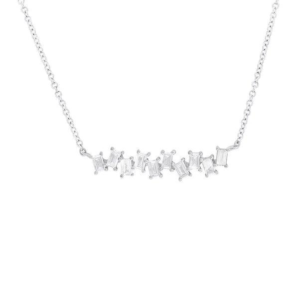 Diamond Baguette Bar Necklace
