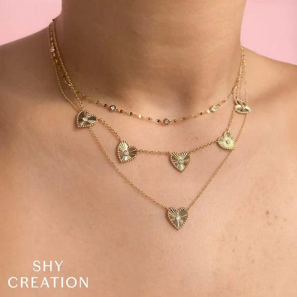 Diamond Bezel Heart Necklace