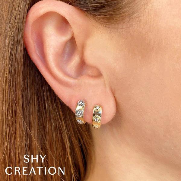 Diamond Bezel Huggie Earrings