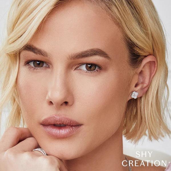 Diamond Clover Stud Earrings