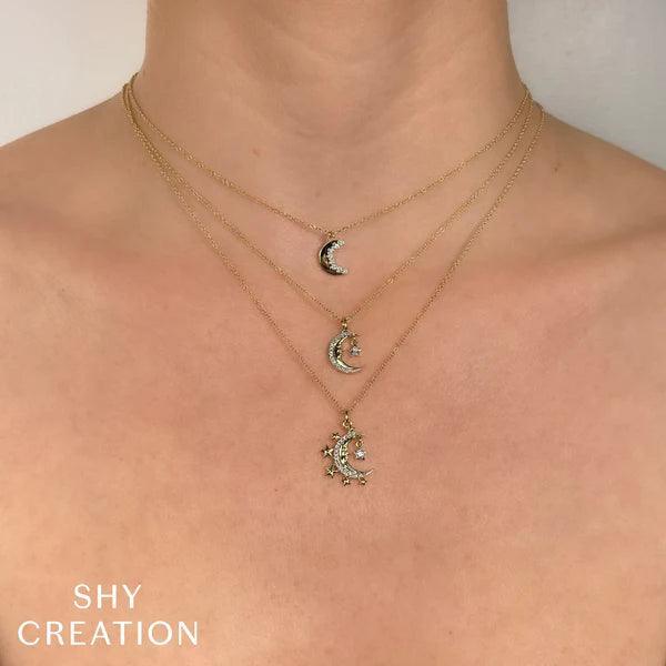 Diamond Crescent Moon Necklace