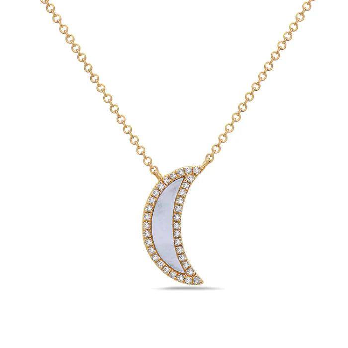 Diamond Crescent Moon Necklace