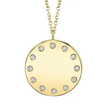Diamond Disc Pendant Necklace