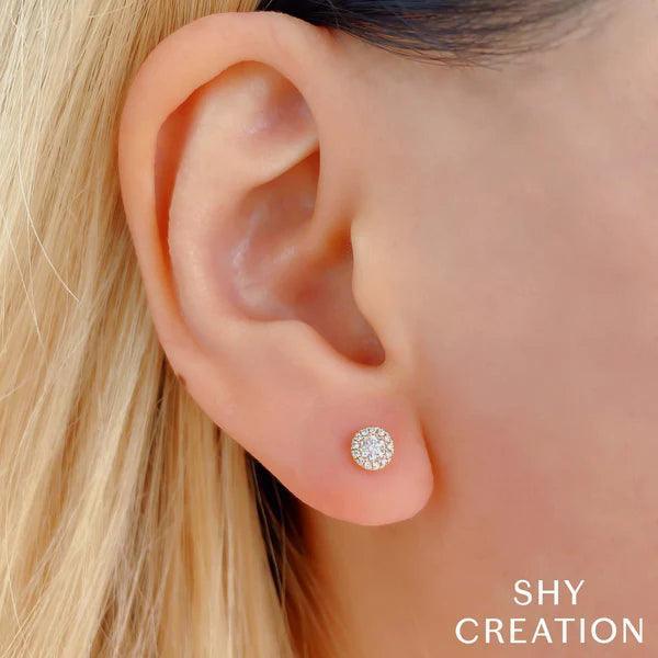Diamond Halo Stud Earrings
